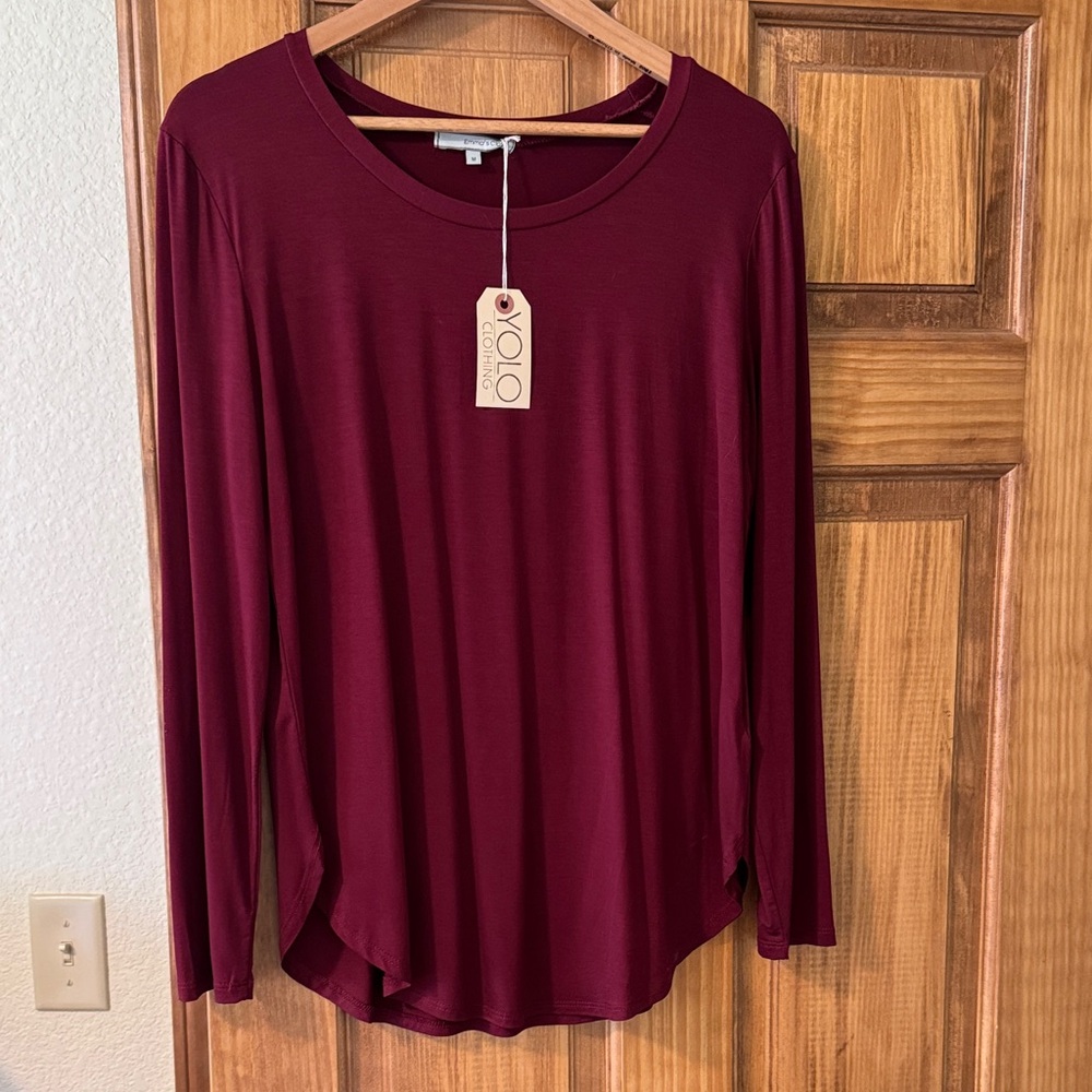 Burgundy Long Sleeve Women's Top